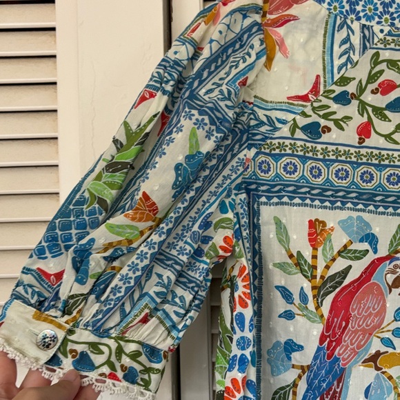 FARM Rio Multicolor Floral & Bird Patchwork Top - Picture 14 of 16